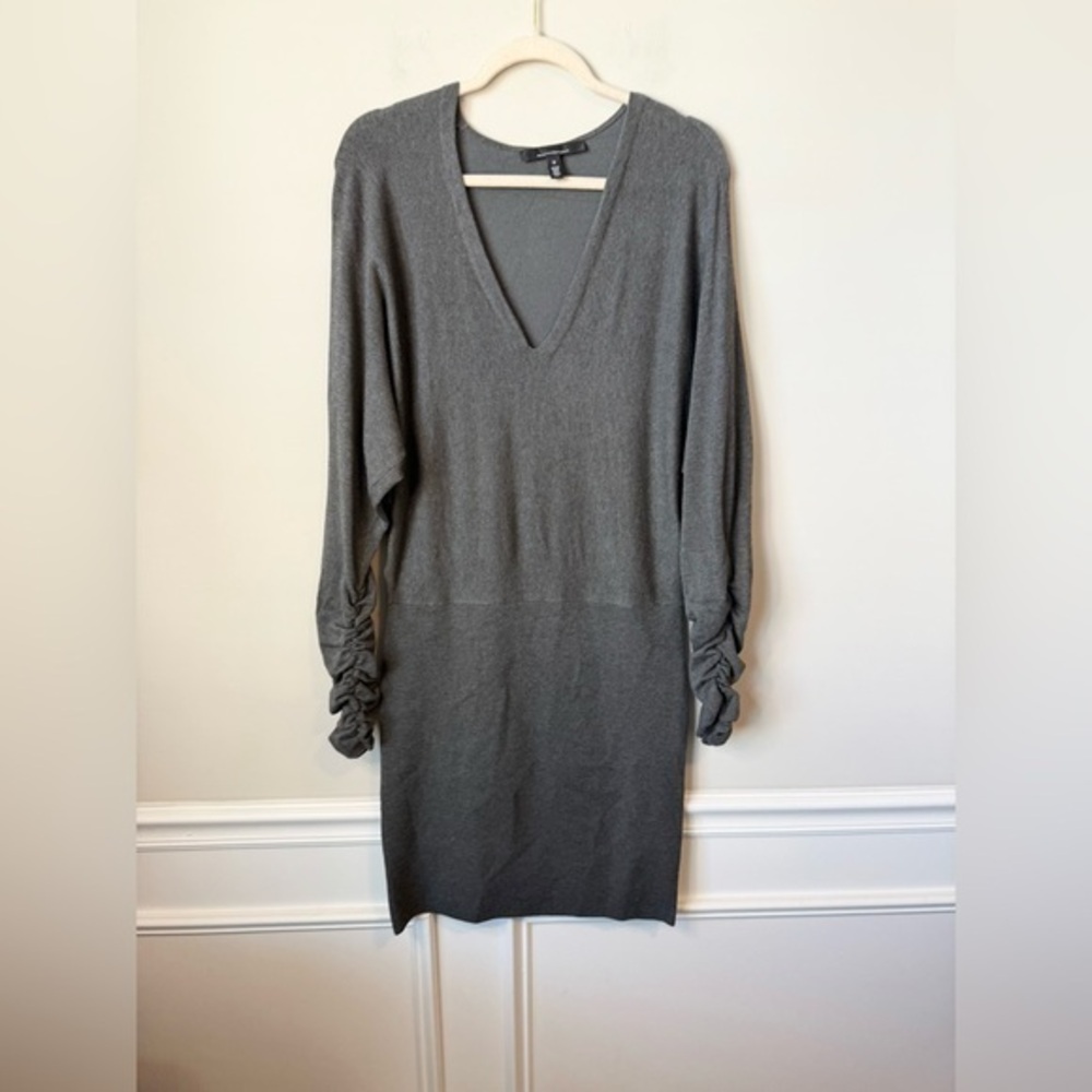 White House black market gray fitted dress size medium ￼